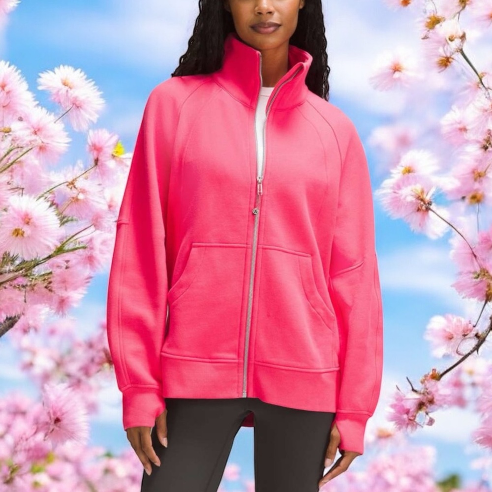 NWT Lululemon Scuba Oversized Funnel-Neck Full Zip Long in Lip Gloss Sz XL/XXL